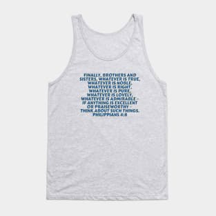 Bible Verse Philippians 4:8 Tank Top